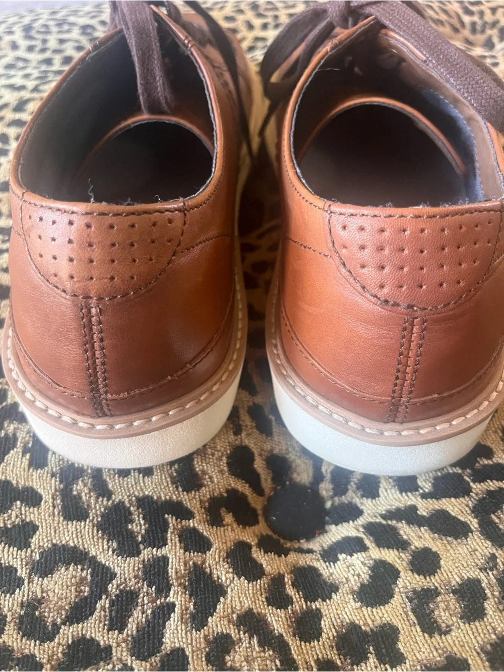 Men’s Lucky Brand Brown Leather Casual Comfort Work Shoes, Sneakers SZ 13